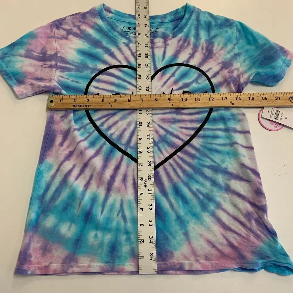 Friends TV Show Tie Dye T Shirt Girls Youth M Medium Retro Hippie Cotton Blend